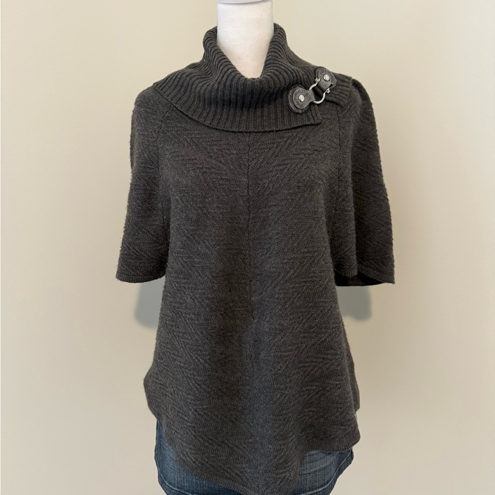 Dana Buchman Dark Gray Cowl Neck Sweater with Buckle